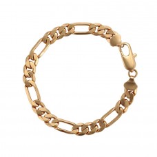 Apzeltīta klasiska rokassprādze ar Figaro pinumu